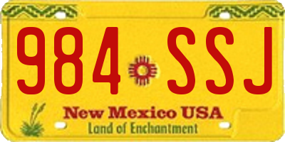 NM license plate 984SSJ