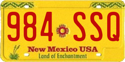 NM license plate 984SSQ