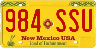 NM license plate 984SSU