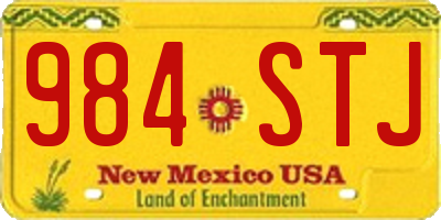 NM license plate 984STJ