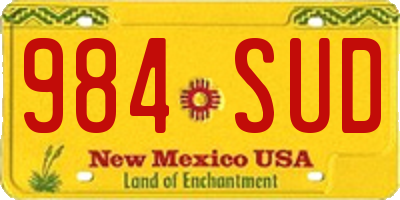NM license plate 984SUD