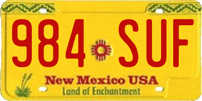 NM license plate 984SUF