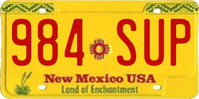 NM license plate 984SUP
