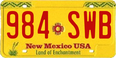 NM license plate 984SWB