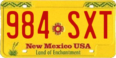 NM license plate 984SXT