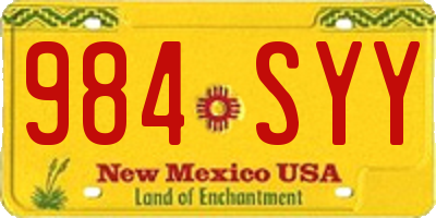 NM license plate 984SYY