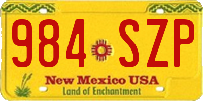 NM license plate 984SZP