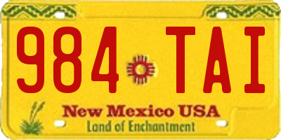 NM license plate 984TAI