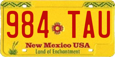 NM license plate 984TAU