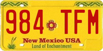 NM license plate 984TFM