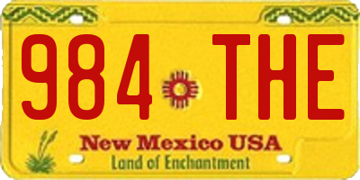 NM license plate 984THE