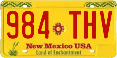 NM license plate 984THV