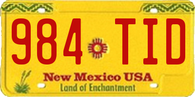 NM license plate 984TID