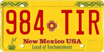 NM license plate 984TIR