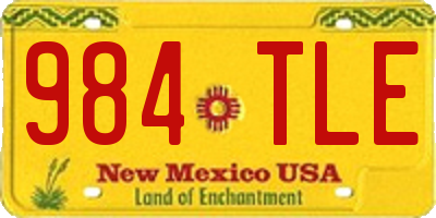 NM license plate 984TLE
