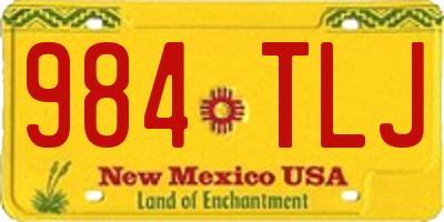NM license plate 984TLJ