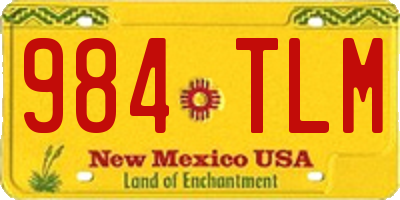 NM license plate 984TLM