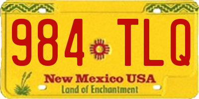 NM license plate 984TLQ