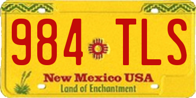 NM license plate 984TLS