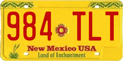 NM license plate 984TLT