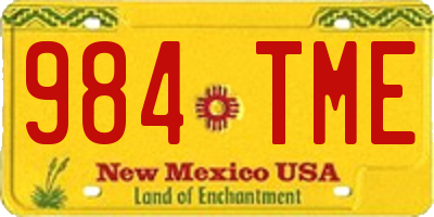 NM license plate 984TME