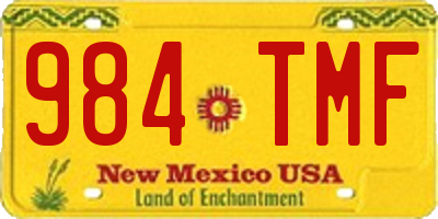 NM license plate 984TMF