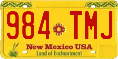 NM license plate 984TMJ