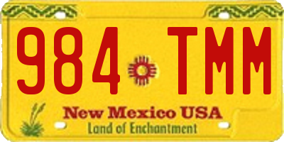 NM license plate 984TMM
