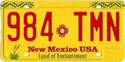 NM license plate 984TMN