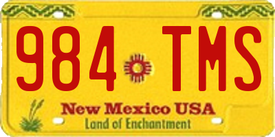 NM license plate 984TMS