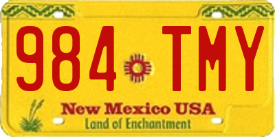 NM license plate 984TMY