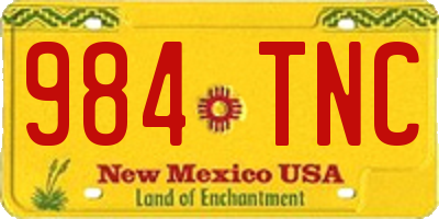 NM license plate 984TNC