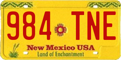 NM license plate 984TNE