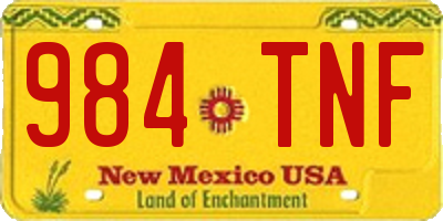 NM license plate 984TNF
