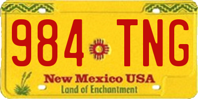 NM license plate 984TNG