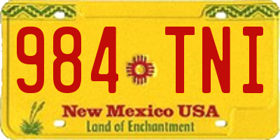 NM license plate 984TNI