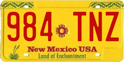 NM license plate 984TNZ