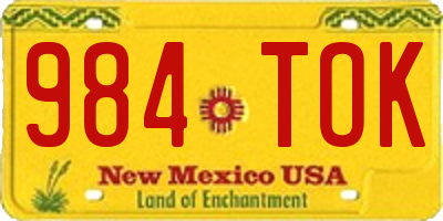 NM license plate 984TOK