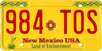 NM license plate 984TOS