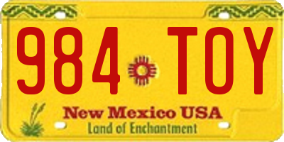 NM license plate 984TOY
