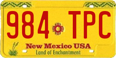 NM license plate 984TPC