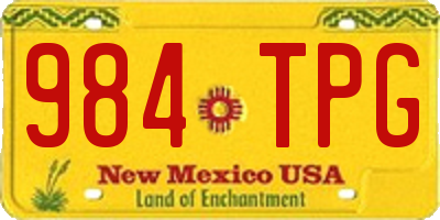 NM license plate 984TPG