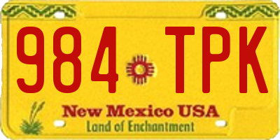 NM license plate 984TPK