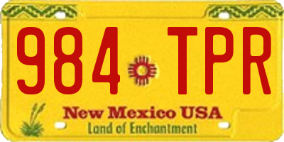 NM license plate 984TPR