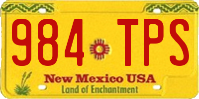 NM license plate 984TPS