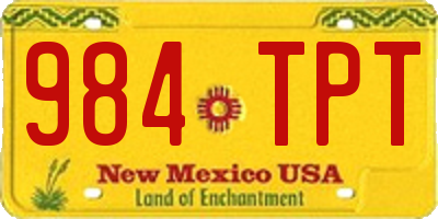 NM license plate 984TPT