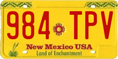 NM license plate 984TPV