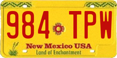 NM license plate 984TPW