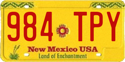NM license plate 984TPY
