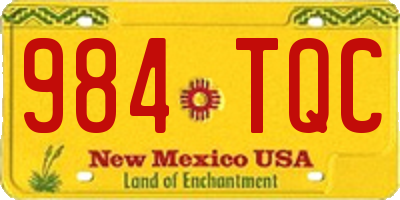 NM license plate 984TQC